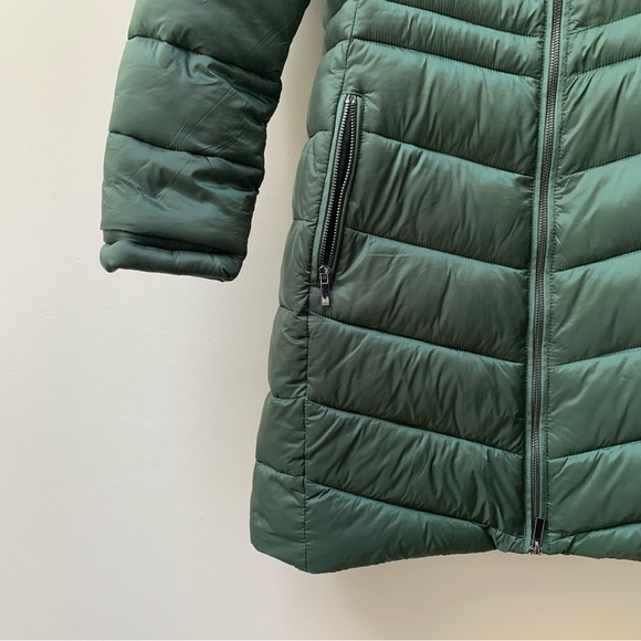 Hobbs green padded coat jacket size uk 10 removable hood - Picture 4 of 15